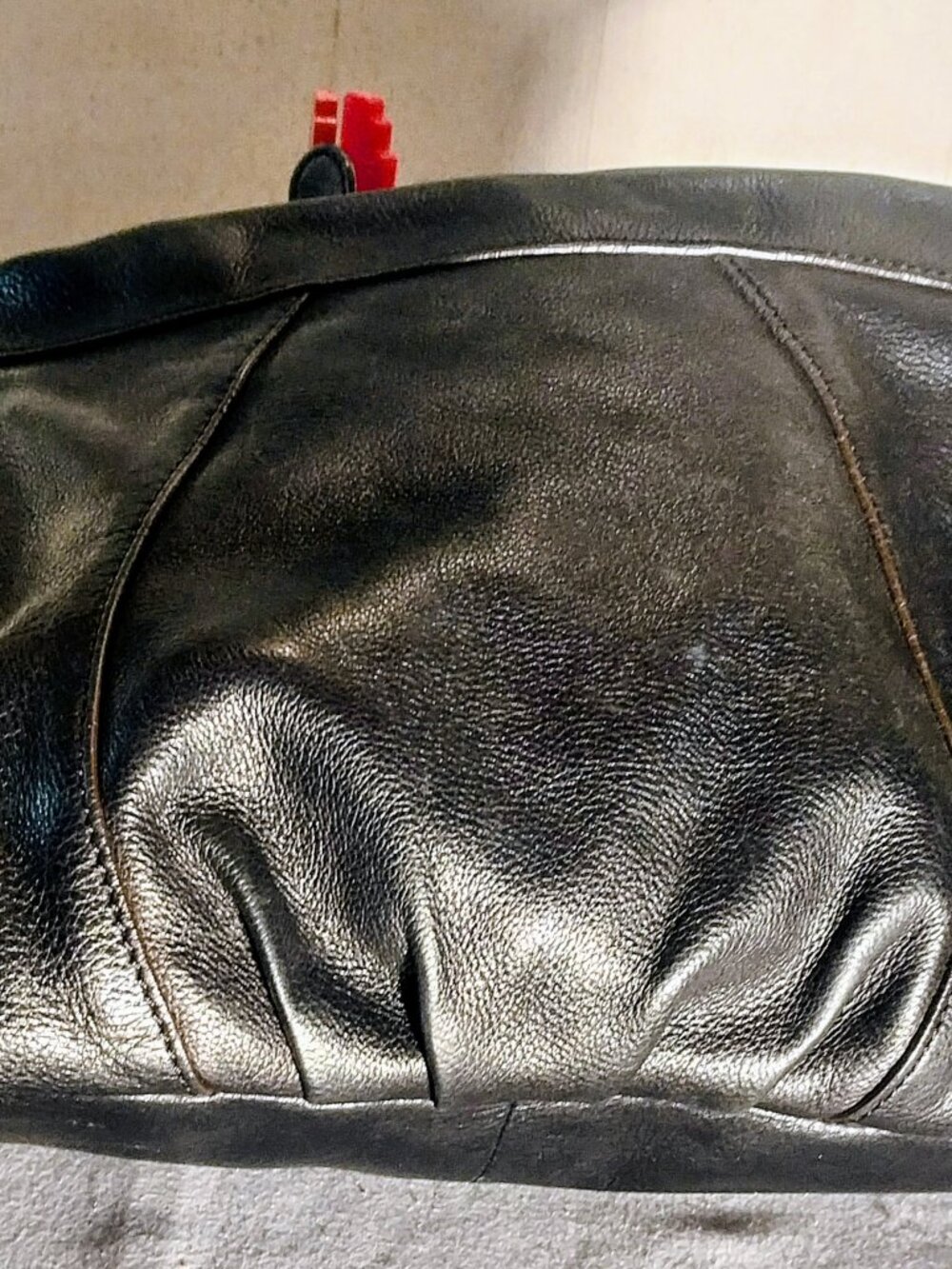 B. Makowsky Black Leather Shoulder Bag